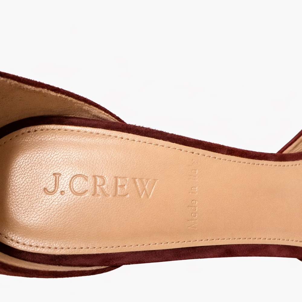 J. Crew Rust Suede Pointed-Toe Tassel Ankle-Strap Pumps - Picture 4 of 5